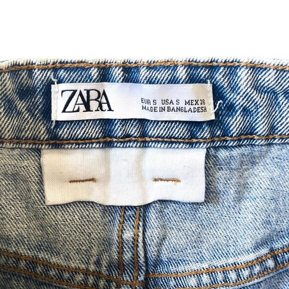 Zara Front Button Washed Denim Mini Skirt, Size S - Picture 10 of 15